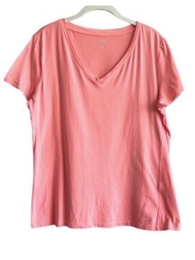 Calvin Klein Performance Short Sleeve Tee V-neck Quick Dry Melon Pink Size XL